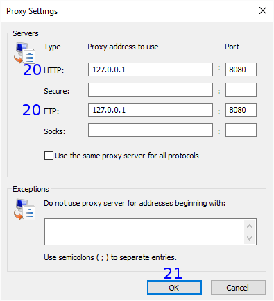 Internet Explorer: Dial-up Proxy Settings