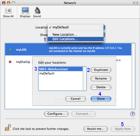Mac OS X: Network / Location