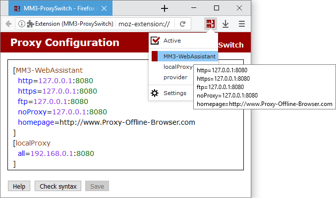 MM3-ProxySwitch - Firefox & Chrome Extention (Componenti aggiuntivi)