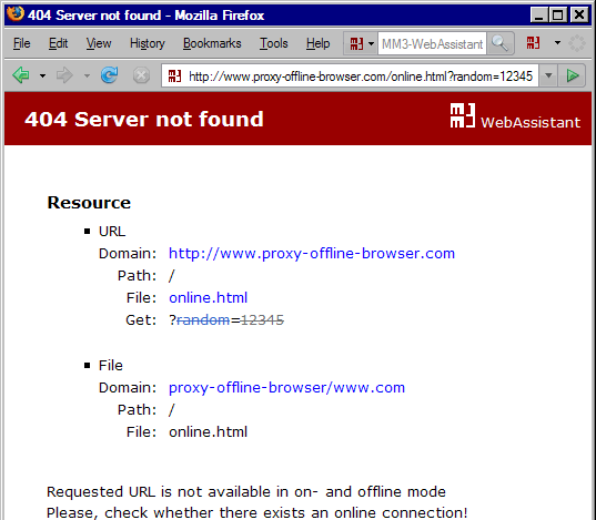 Fault Message: Server Not Found