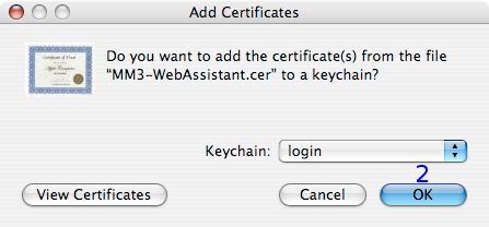 MacOSX: Add Certificates