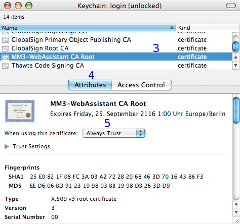 MacOSX: Keychain