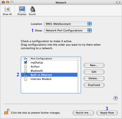 Mac OS X: Network / Network Port Configurations