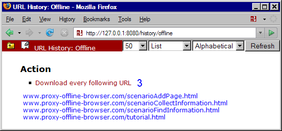 MM3-WebAssistant: URL History: Offline